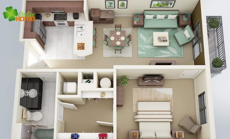 Thiết kế nội thất chung cư 45m2