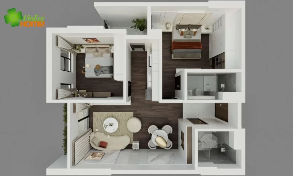 Thiết kế nội thất chung cư 45m2