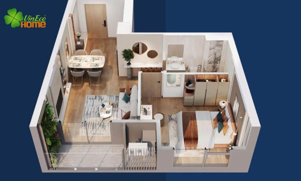 Thiết kế nội thất chung cư 50m2 