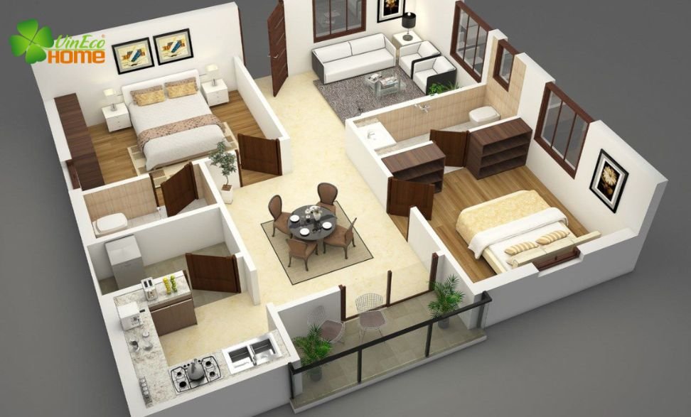 Thiết kế nội thất chung cư 50m2 