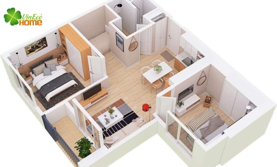 Thiết kế nội thất chung cư 55m2