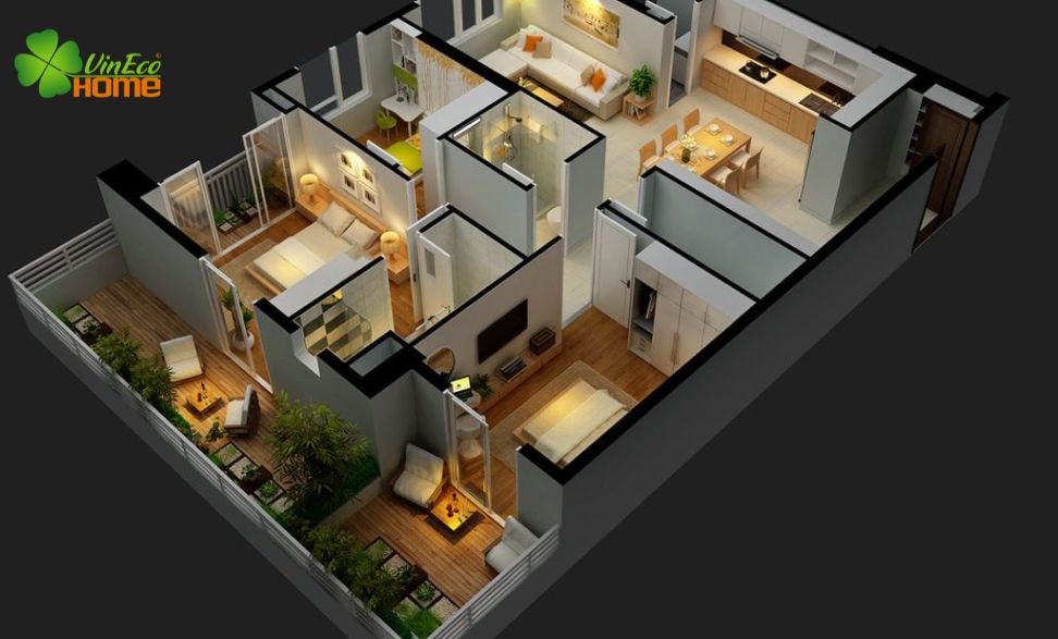 Thiết kế nội thất chung cư 70m2